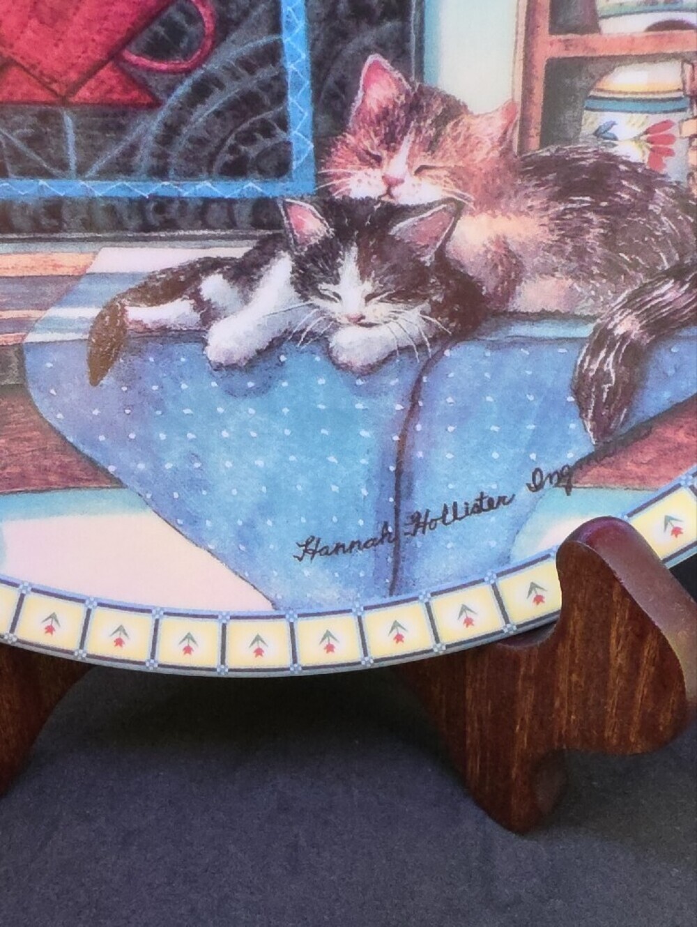 Knowles Blue Cat Kitchen Art Plate - Picture 3 of 5